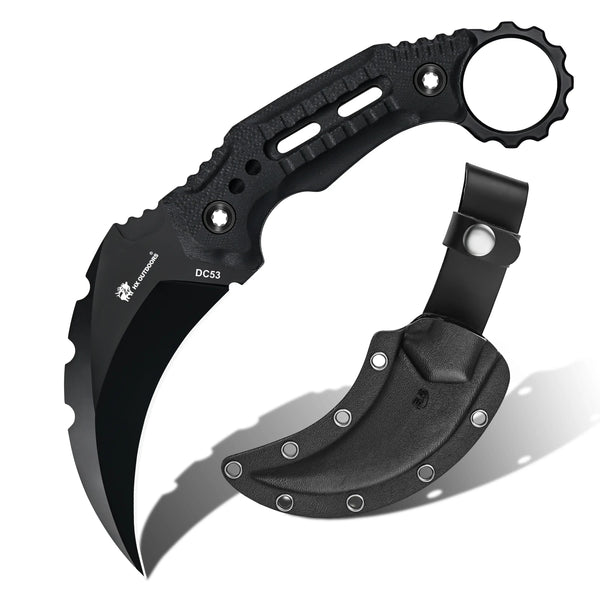 SHADOWFANG CLAW DC53 Fixed Blade | Black G10 EDC Camping Knife