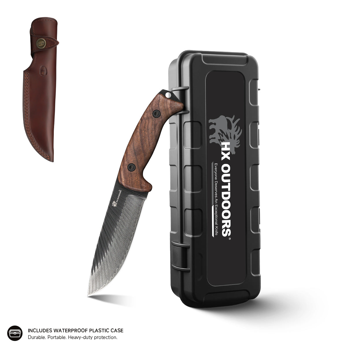 JUNGLORD 90Cr18MoV Fixed Blade | Walnut EDC Camping Knife