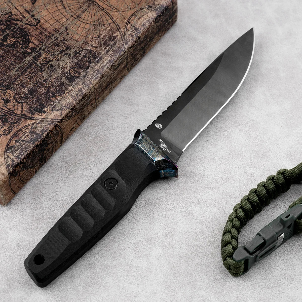 PRISM Fixed Blade | 4.72" DLC‑Coated CPM 20CV Blade | Black G10 Handle | HX OUTDOORS D-352