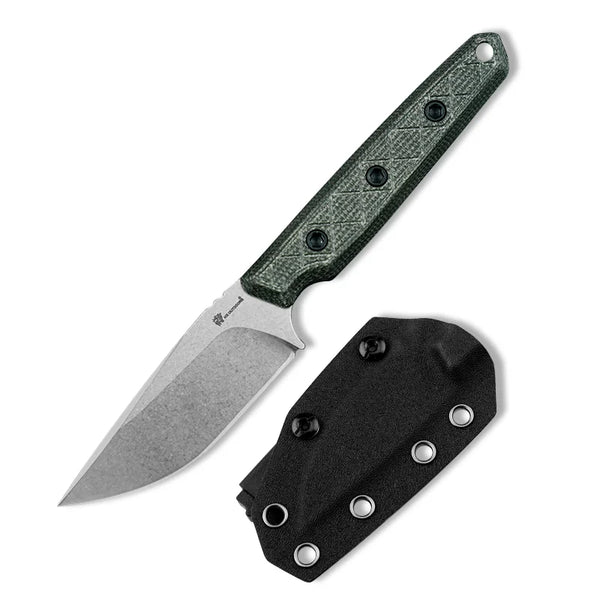 MAVERICK Stone Wash 14C28N Fixed Blade | Green Micarta EDC Camping MAVERICK Stone Wash 14C28N Fixed Blade | Green Micarta EDC Camping