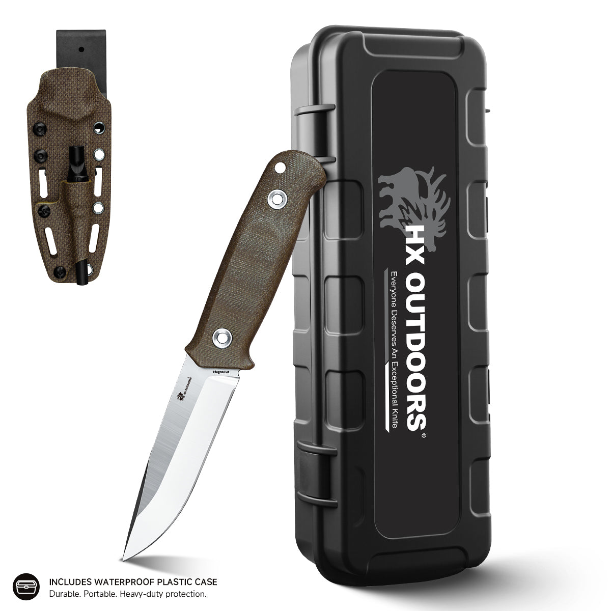 TRAILBLAZER Fixed Blade | 3.15" MagnaCut Powder Steel | Linen Handle | HX OUTDOORS D-359A