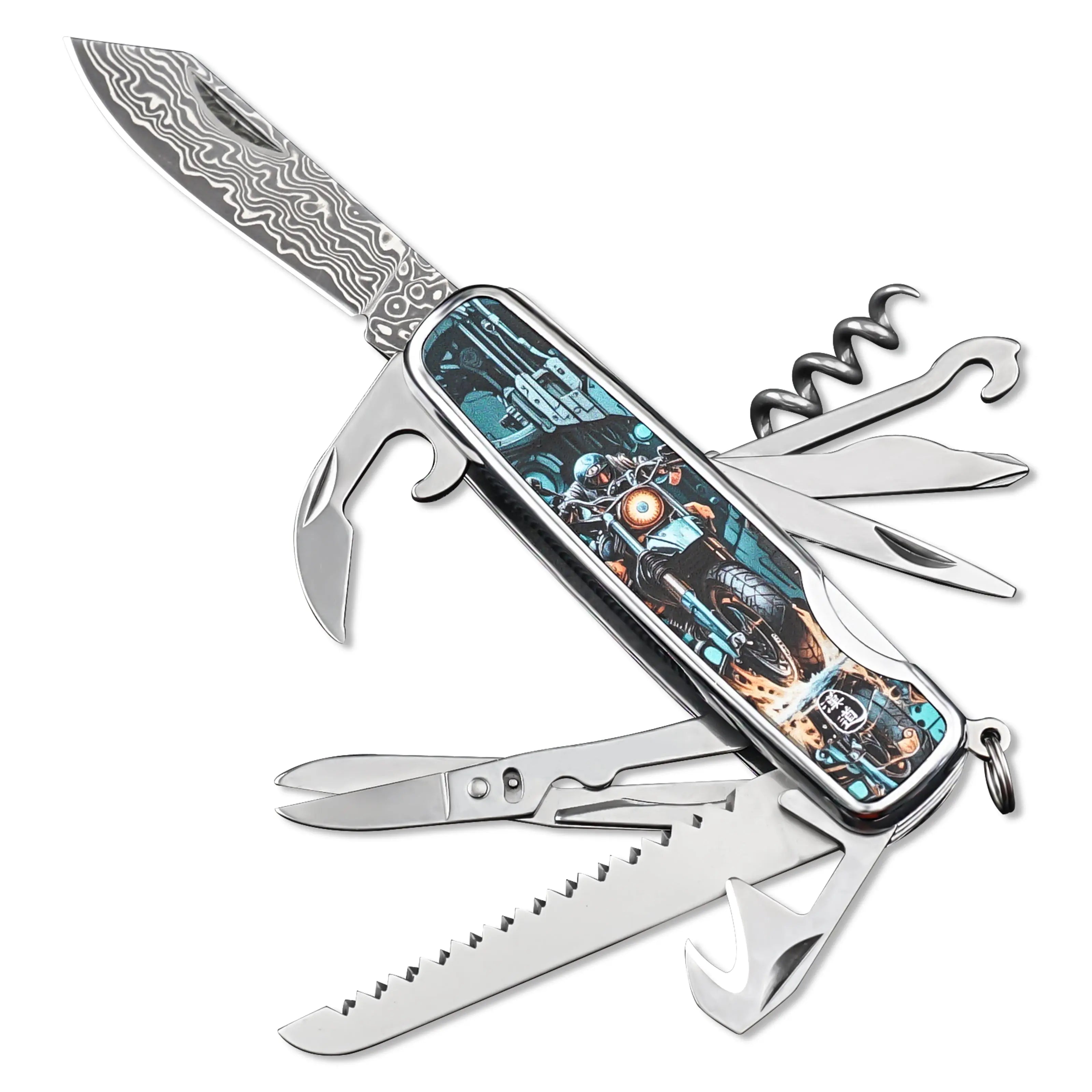 Multi-tool HX OUTDOORS DAMASK MOTORIX 2.2" Damask Steel VG10 Multi-tool Knife Camping Outdoor DD-14A from HX OUTDOORS