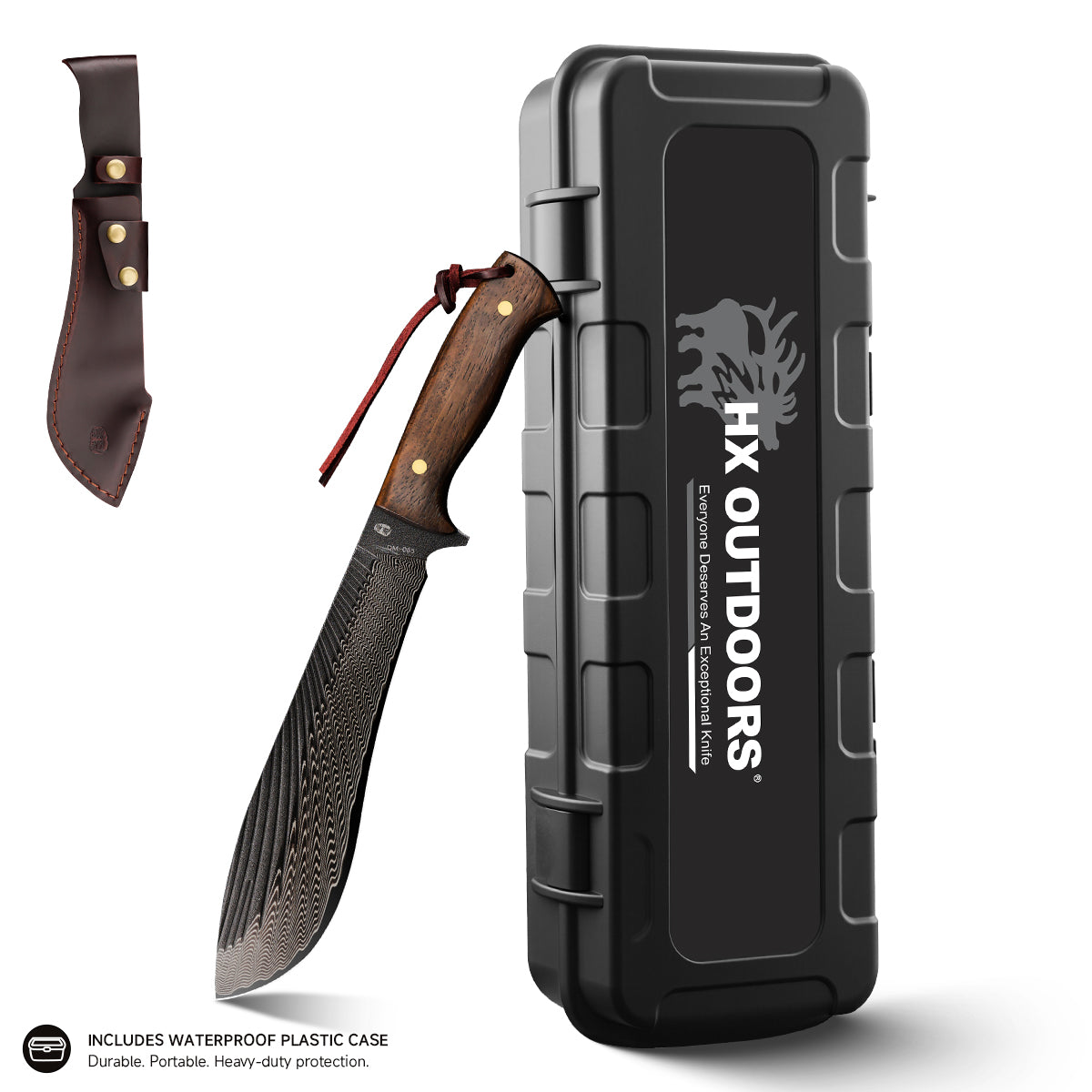 DAMASK WILLOW Chopper | 8.27" 90Cr18 Blade | Walnut Handle | HX OUTDOORS DM-065
