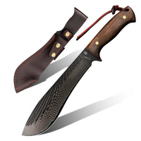 Bush Tool HX OUTDOORS DAMASK WILLOW 8.3" 9Cr18MOV Bush Tool Walnut Wood Willow Fixed Blade Knife Camping Hunting DM-065 from HX OUTDOORS