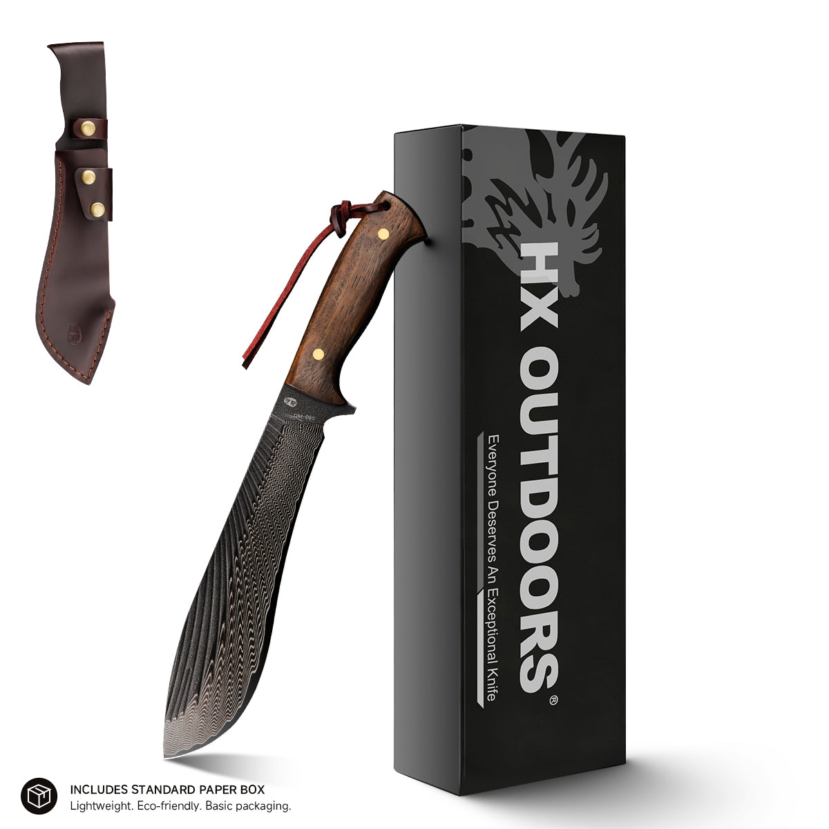 DAMASK WILLOW Chopper | 8.27" 90Cr18 Blade | Walnut Handle | HX OUTDOORS DM-065