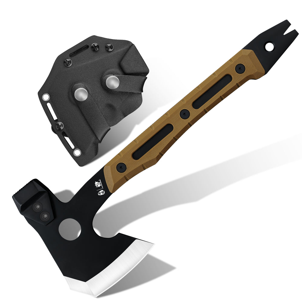 Camping Hatchet HX OUTDOORS 12.83" Best Tactical Splitting Axe Multi-Purpose Survival Tool of Camping Gear | 5CR14 Blade & G10 Axe Handle | FT-16B from HX OUTDOORS