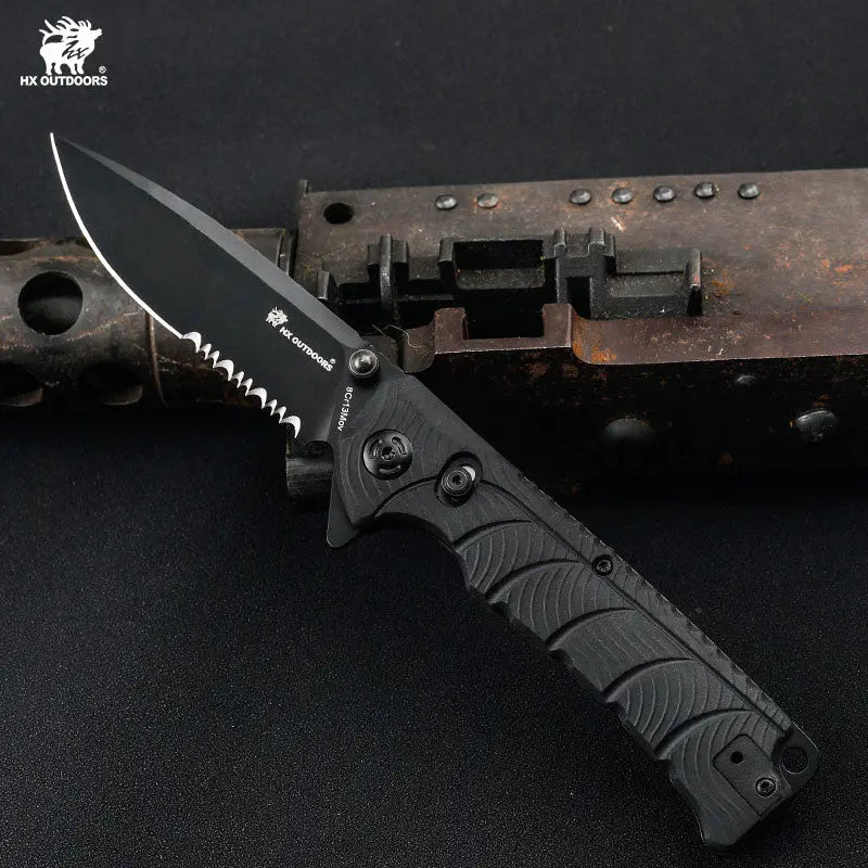 BLACK TALON 8Cr13 Rubber | EDC Crossbar Lock Pocket Knife – HX