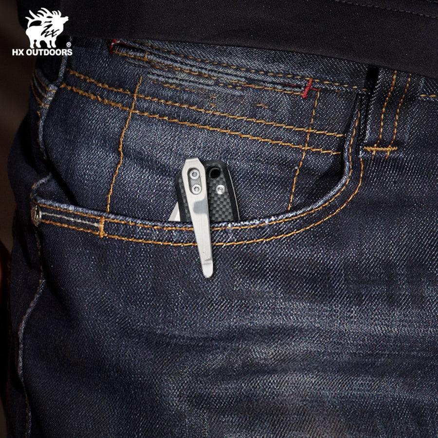 
                  
                    Pocket Knife HX OUTDOORS 2.5" D2 Steel Blade G10 Handle EDC VOYAGER CROSSBAR LOCK Folding Knife Black ZD-091S from HX OUTDOORS
                  
                