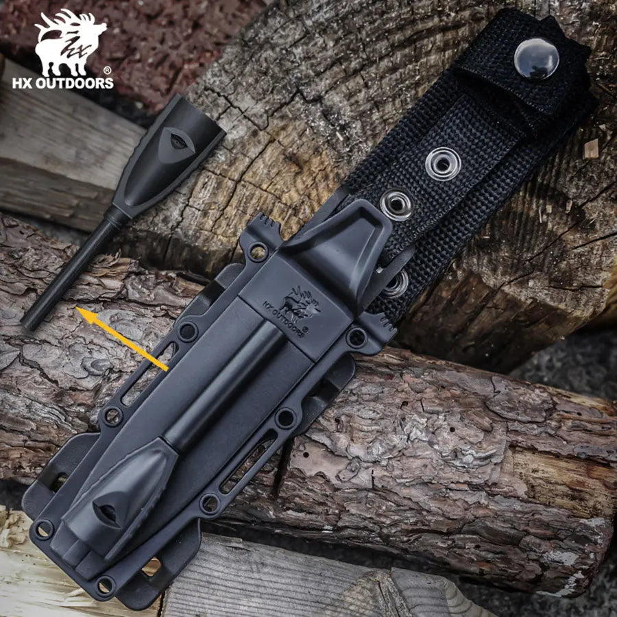 HOUND D2 Fixed Blade | Gray PP & TPR EDC Camping Knife