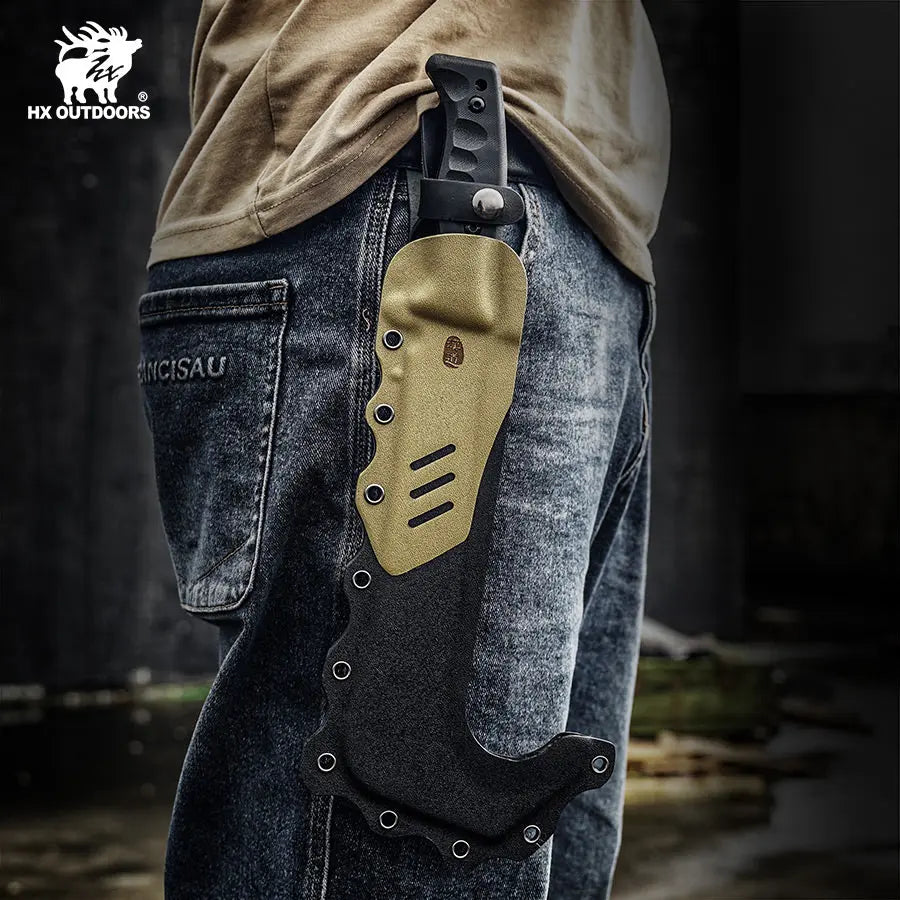 Bush Tool HX OUTDOORS 7.5" DC53 Black G10 Handle Jungle King Bush Tool EDC Fixed Blade Knife Outdoor Survival Camping D-136 from HX OUTDOORS