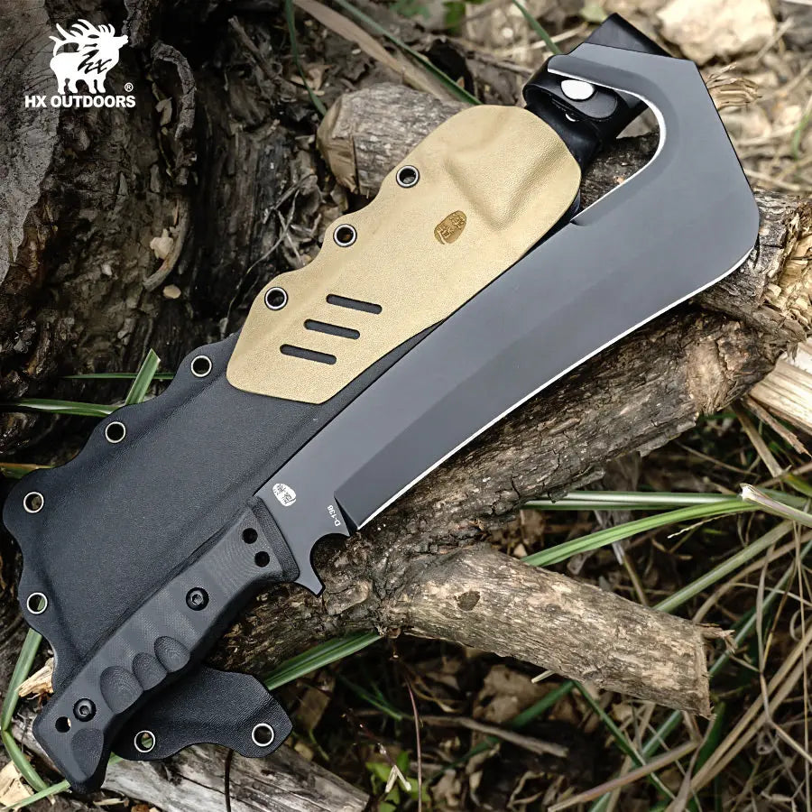 Bush Tool HX OUTDOORS 7.5" DC53 Black G10 Handle Jungle King Bush Tool EDC Fixed Blade Knife Outdoor Survival Camping D-136 from HX OUTDOORS