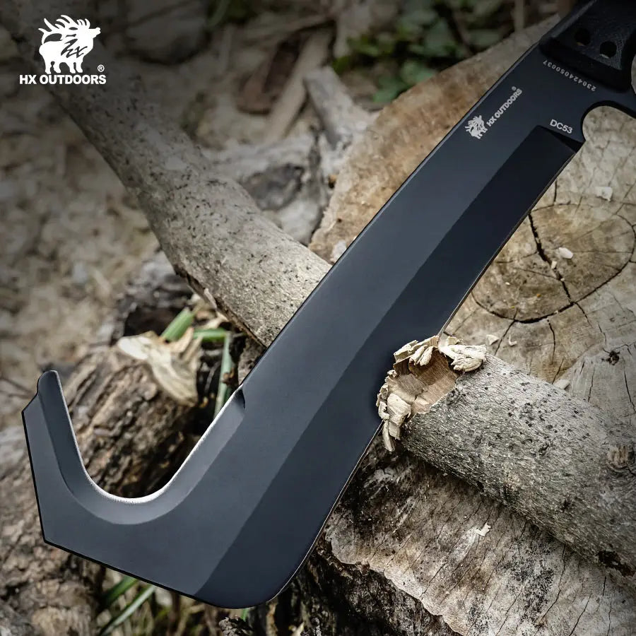 Bush Tool HX OUTDOORS 7.5" DC53 Black G10 Handle Jungle King Bush Tool EDC Fixed Blade Knife Outdoor Survival Camping D-136 from HX OUTDOORS