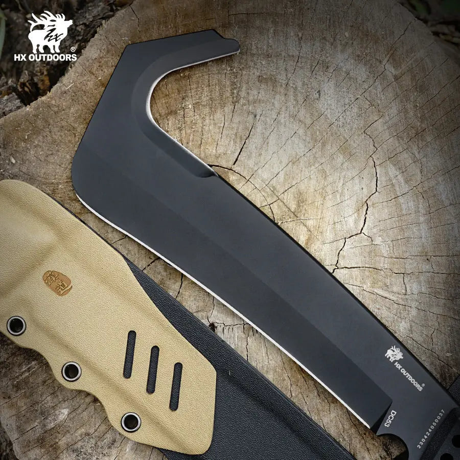 Bush Tool HX OUTDOORS 7.5" DC53 Black G10 Handle Jungle King Bush Tool EDC Fixed Blade Knife Outdoor Survival Camping D-136 from HX OUTDOORS