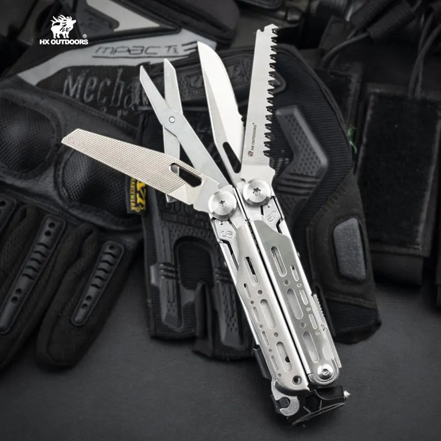 IGNITE 15-in-1 Multi-tool | Silver EDC Outdoor Pocket Tool – HX