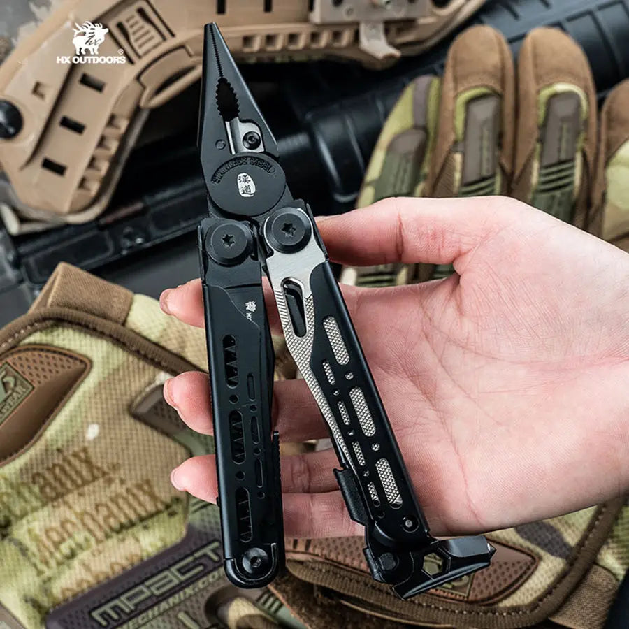 Multi-tool HX OUTDOORS Black IGNITE EDC Multi-tool Flint Pliers (6.3" 7CR17) GQ-22B from HX OUTDOORS