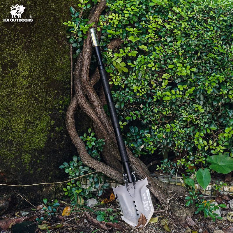 Shovel HX OUTDOORS IRONCLAD Shovel Kit w/ Hoe, Saw, Flint, & Lamp Aluminum Alloy Handle (31.81" 420 Stainless Steel Head) GBC-59BD from HX OUTDOORS