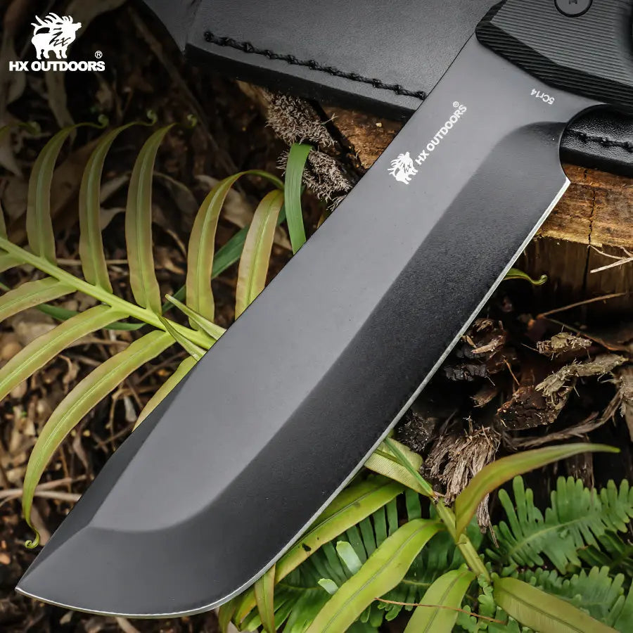 Bush Tool HX OUTDOORS 8.39" 5CR14 Black G10 Handle BLACKFLARE Bush Tool Fixed Blade Knife Survival Gear D-297 from HX OUTDOORS