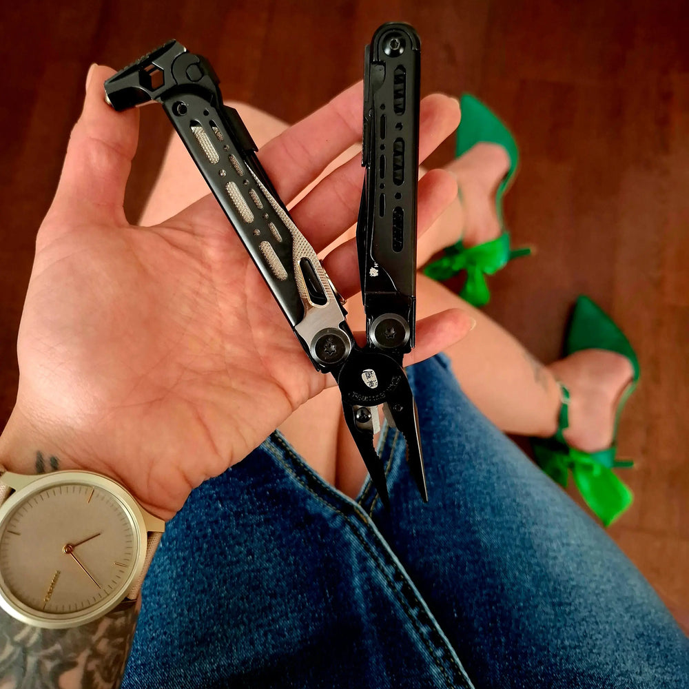 HX OUTDOORS IGNITE | Multi-tool | 6.3" Overall Length | 7Cr17 Blade | Black 420 Handle | GQ-22B IGNITE