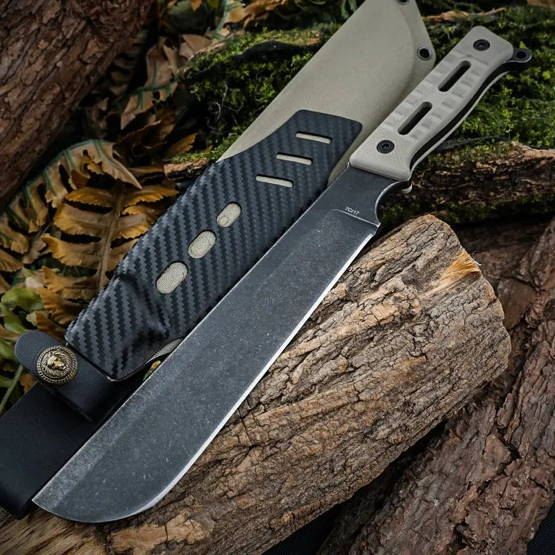 Bush Tool HX OUTDOORS ROCK 8.3" DC53 Black G10 Handle Bush Tool Fixed Blade Knife Camping Survival and Outdoor MT-022 from HX OUTDOORS