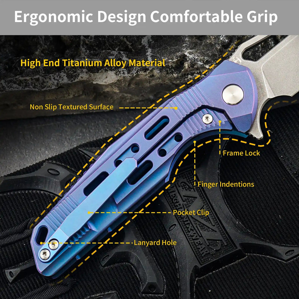 
                  
                    HX OUTDOORS ARMORED M | Pocket Knife | Liner Lock | 7.32" S35VN Blade | Blue Titanium Handle | ZD-022C ARMORED M
                  
                