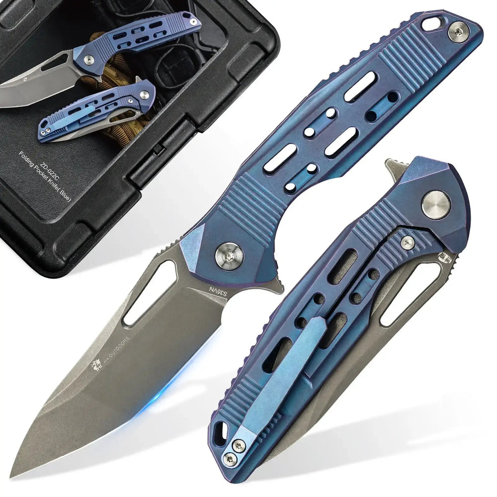 
                  
                    HX OUTDOORS ARMORED M | Pocket Knife | Liner Lock | 7.32" S35VN Blade | Blue Titanium Handle | ZD-022C ARMORED M
                  
                
