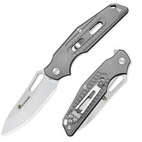 HX OUTDOORS ROCK FLUORITE | Pocket Knife | Liner Lock | 2.95" D2 Blade | Silver Titanium Handle | TD-15T ROCK FLUORITE