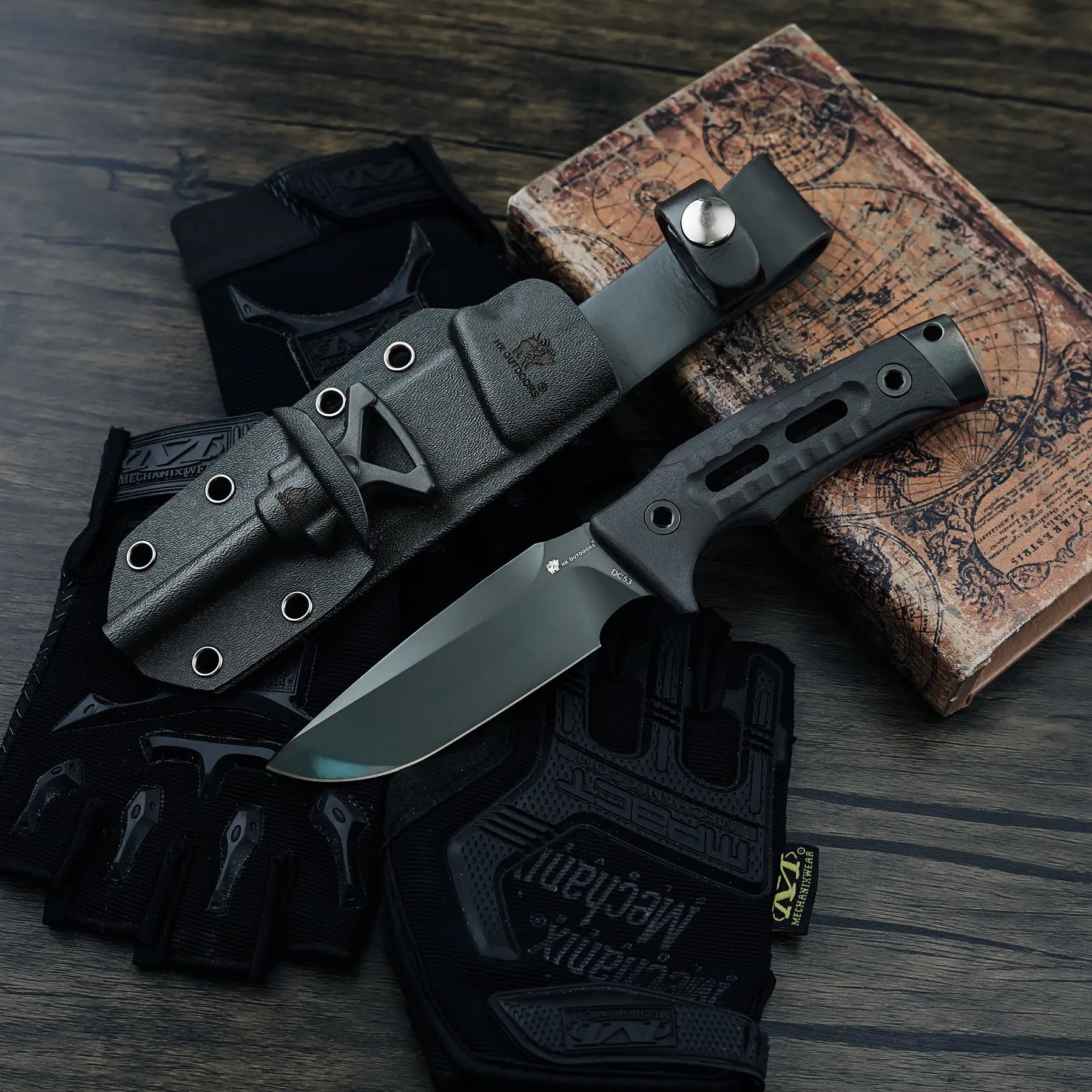 HX OUTDOORS ROCK APEX DLC Edition | Fixed Blade | 3.8" DC53 Blade | Black G10 Handle | TD-18DLC ROCK APEX DLC Edition