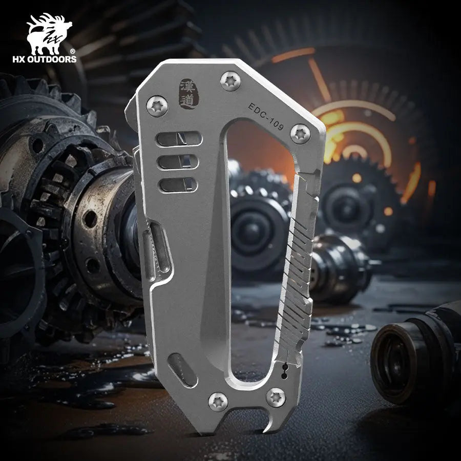 TITANNEXUS 5Cr15 Blade Silver Titanium | Keychain Utility Pocket