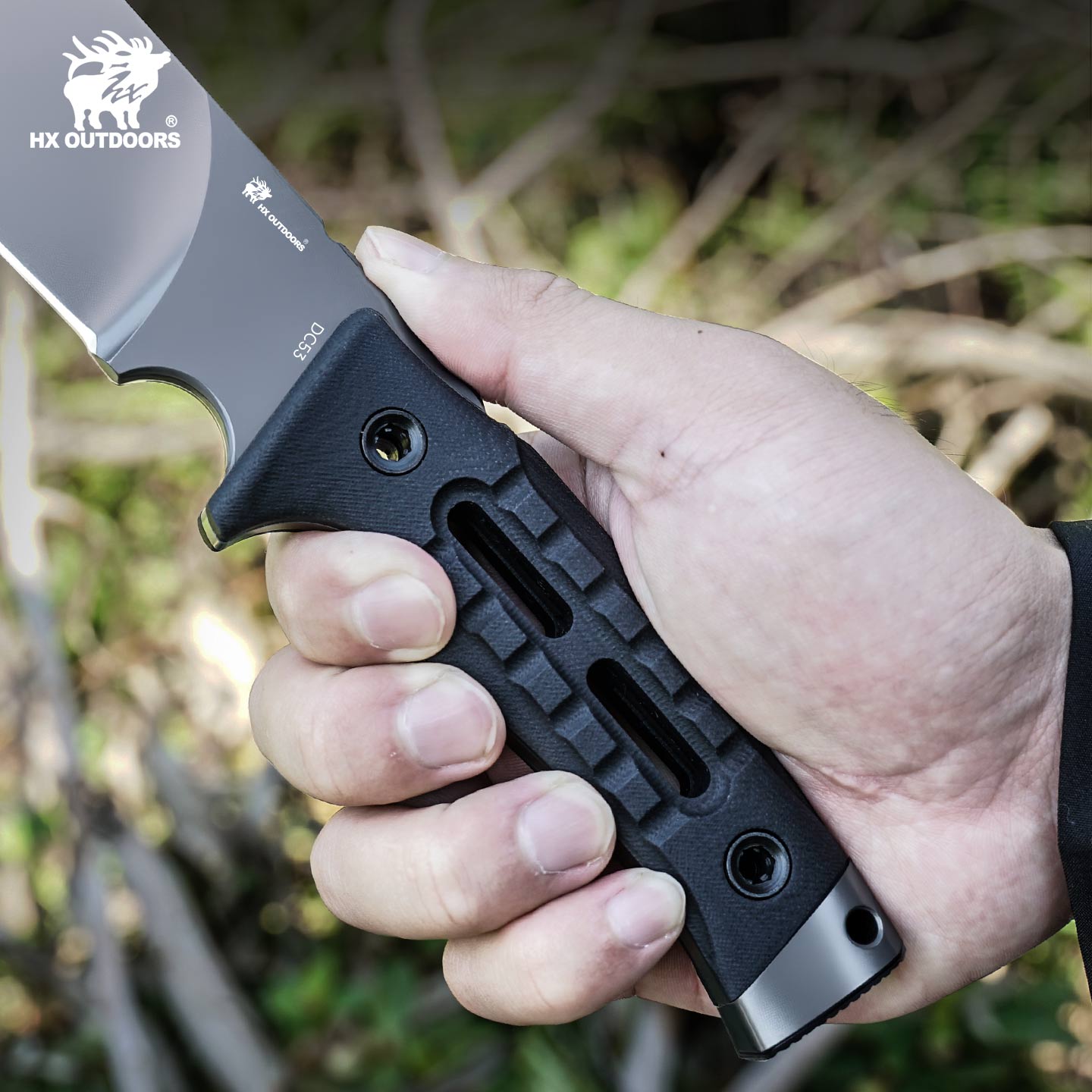 ROCK APEX PRO DC53 Fixed Blade | Black G10 EDC Camping Knife