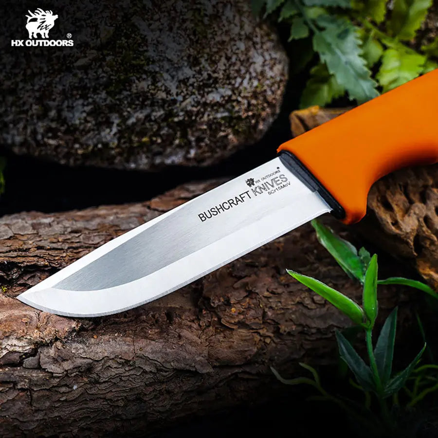 SURVIVAL MASTER 5Cr15 Fixed Blade | Orange TPR EDC Camping Knife