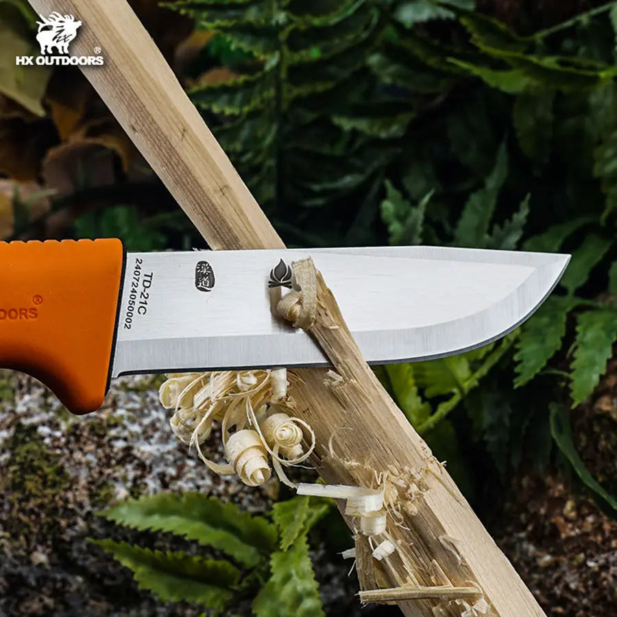 SURVIVAL MASTER 5Cr15 Fixed Blade | Orange TPR EDC Camping Knife