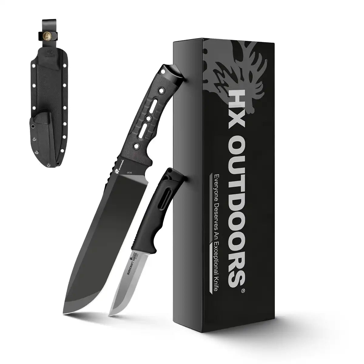 Machete HX OUTDOORS NIGHTSTALKER PLUS | Hoja DC53 de 8.46" | Mango G10 negro | D-348