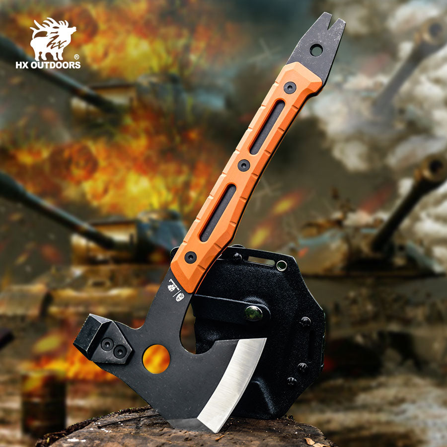 Camping Hatchet HX OUTDOORS 12.83" 5CR14 G10 Tactical Best Splitting Warfire Axe Multi-Purpose Survival Tool of Camping Gear FT-16C from HX OUTDOORS