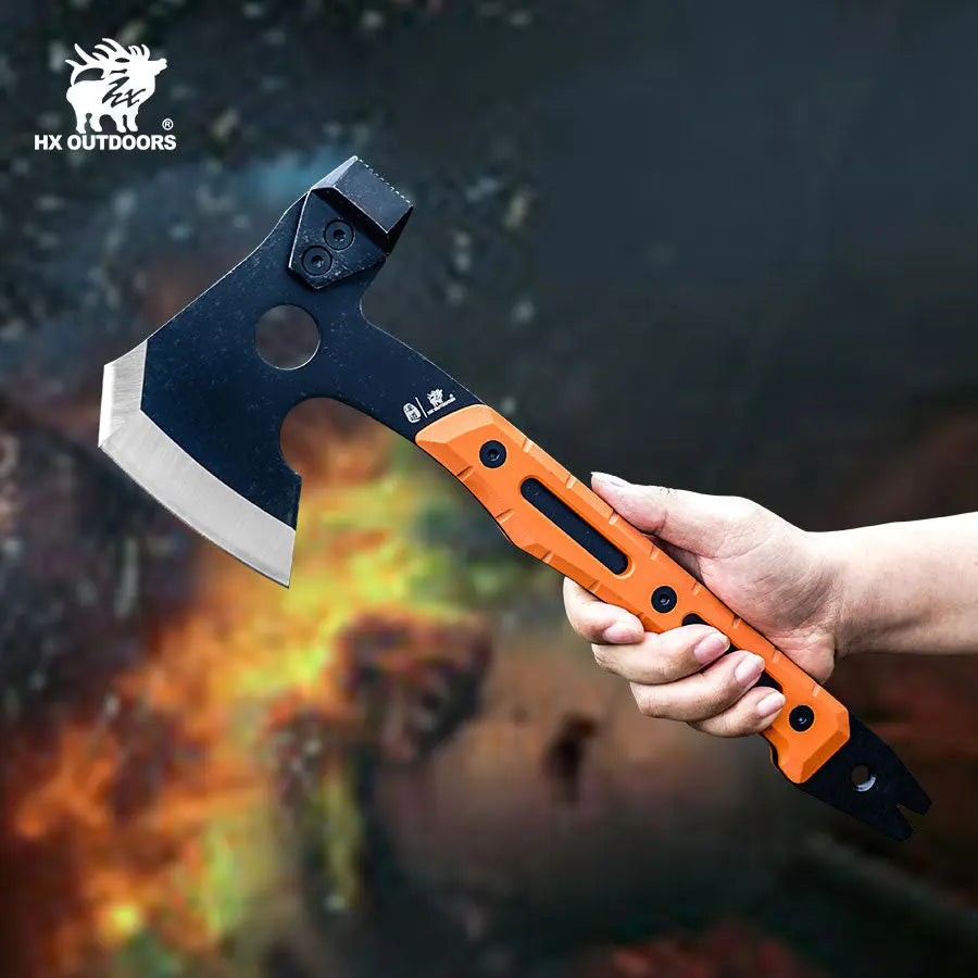 Camping Hatchet HX OUTDOORS 12.83" 5CR14 G10 Tactical Best Splitting Warfire Axe Multi-Purpose Survival Tool of Camping Gear FT-16C from HX OUTDOORS