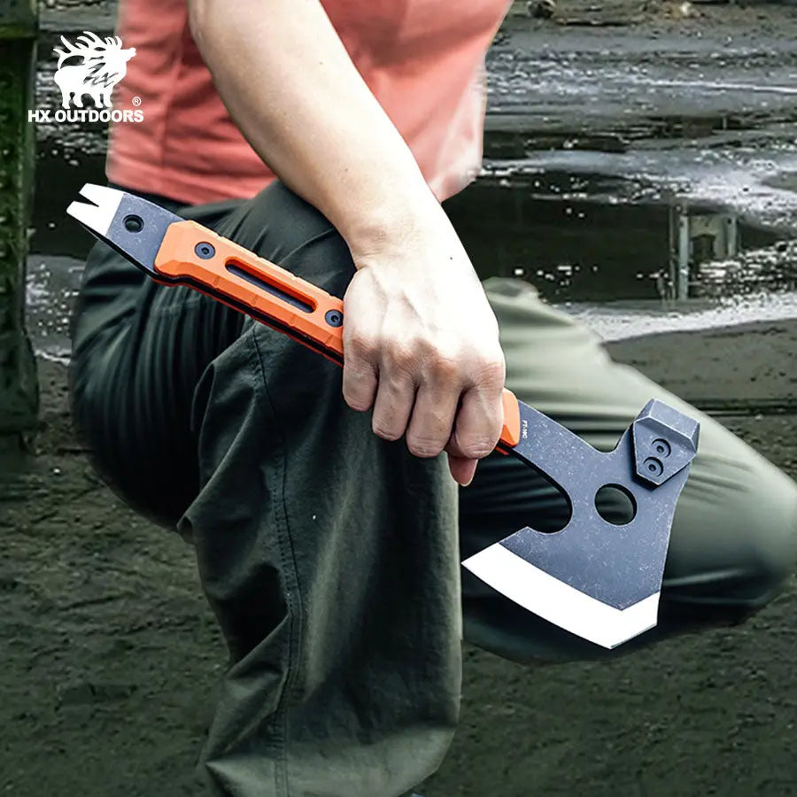 Camping Hatchet HX OUTDOORS 12.83" 5CR14 G10 Tactical Best Splitting Warfire Axe Multi-Purpose Survival Tool of Camping Gear FT-16C from HX OUTDOORS
