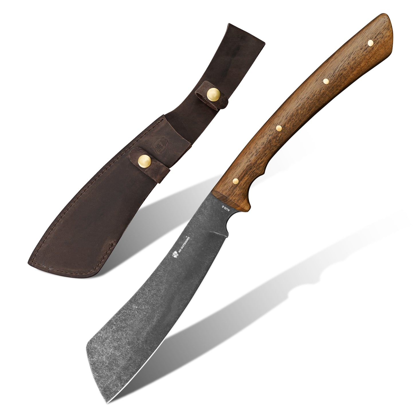 Bush Tool HX OUTDOORS 7.72" AUS-8 Rosewood Non-Slip Handle 3C Survival Bush Tool Fixed Blade Tactical Knife For Outdoor and EDC TD-07 from HX OUTDOORS