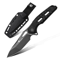 Fixed Blade HX OUTDOORS ROCK BASALT 3.5" VG10 Black G10 Handle Tactical Fixed Blade Knife Survival Outdoor Camping Tool Knives TD-12B from HX OUTDOORS