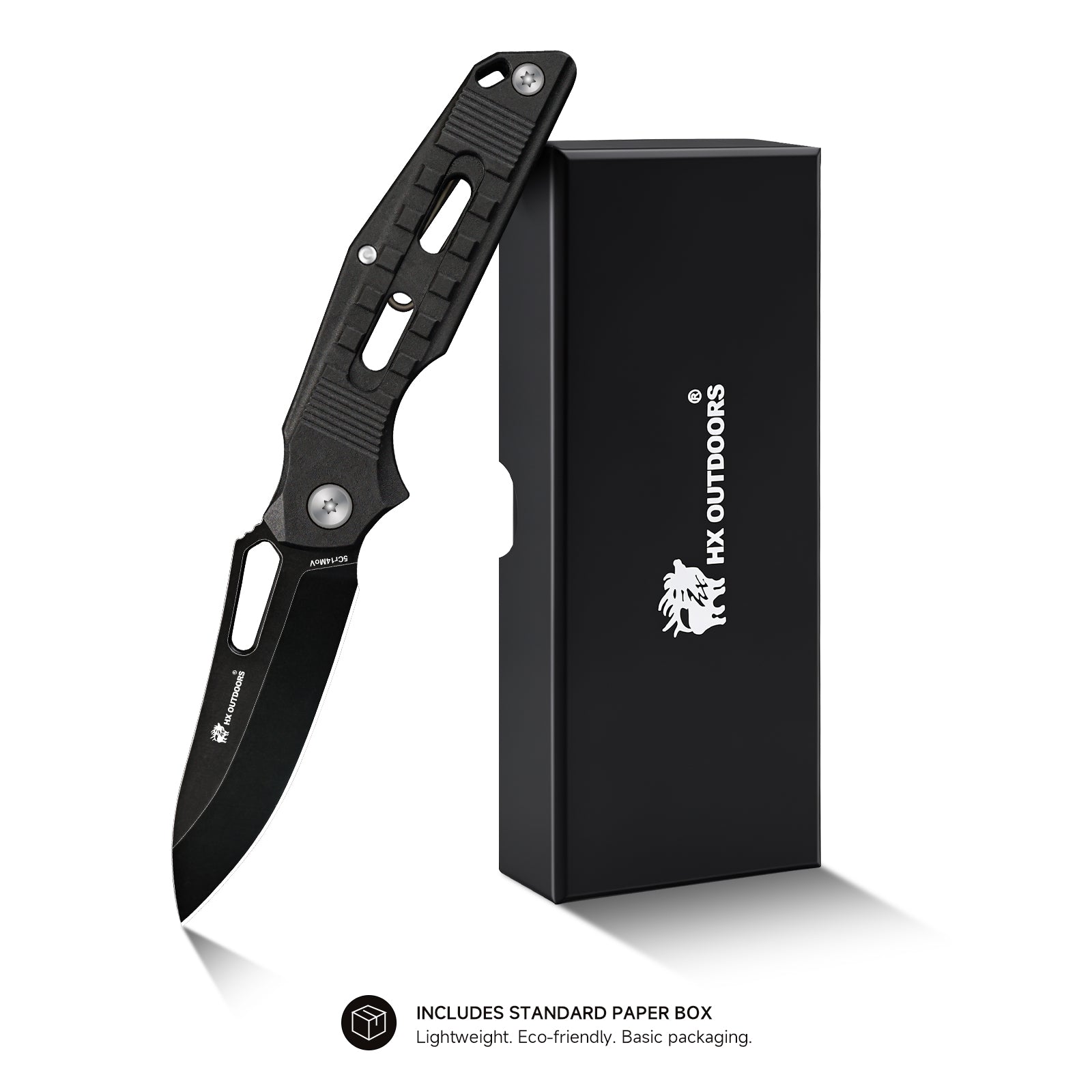 ROCK FLUORITE Pocket Knife | Slip Joint | 2.95" 5Cr15 Blade | Black Nylon Fiber Handle | HX OUTDOORS TD-14A