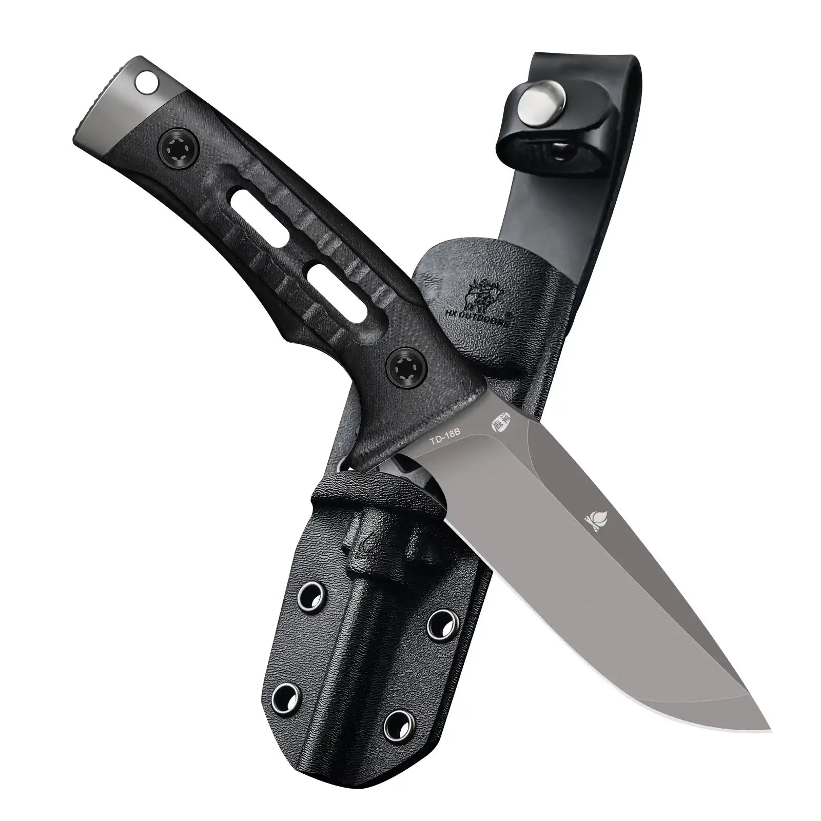 ROCK APEX Fixed Blade | 3.8" DC53 Blade | Black G10 Handle | HX OUTDOORS TD-18B