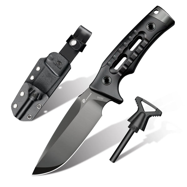 ROCK APEX DLC Edition DLC‑Coated DC53 Fixed Blade | Black G10 EDC