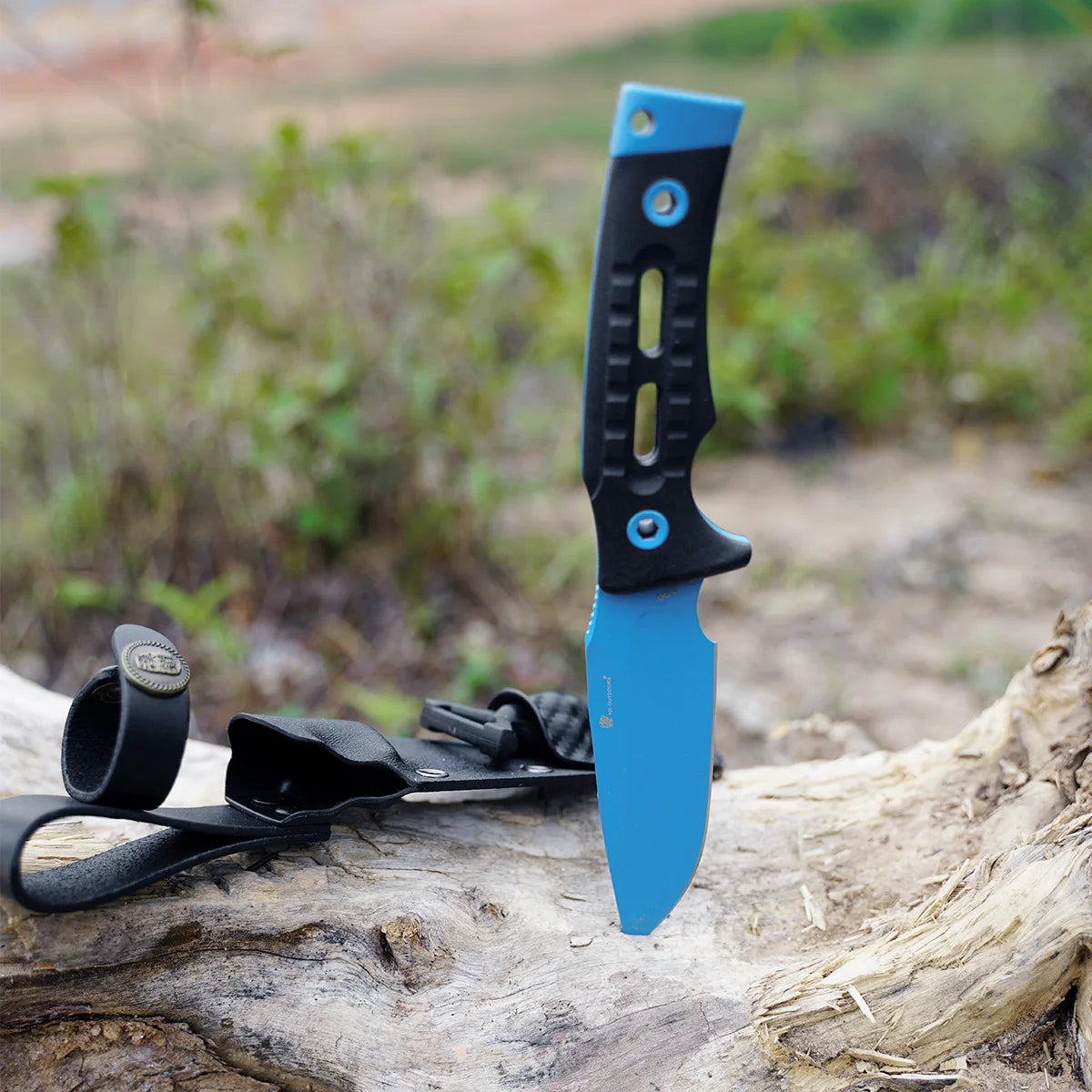 ROCK APEX Fixed Blade | 3.7" Blue DC53 Blade | Black G10 Handle | HX OUTDOORS TD-18L