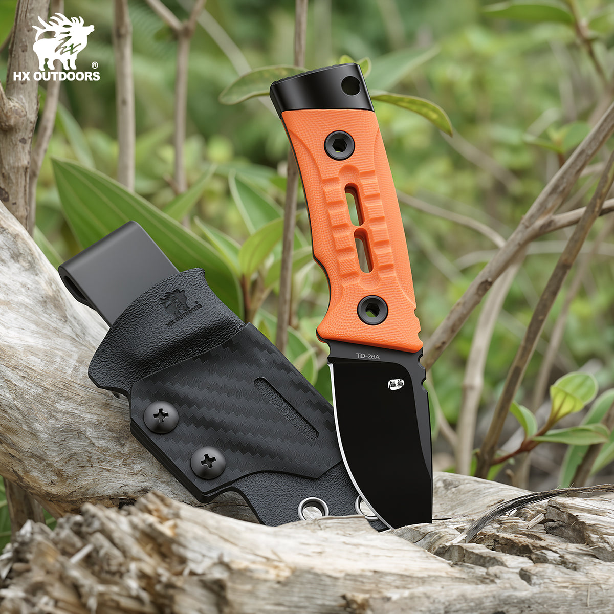 ROCK APEX MINI Black Titanium Coating DC53 Fixed Blade Orange G10 ROCK APEX MINI Black Titanium Coating DC53 Fixed Blade Orange G10