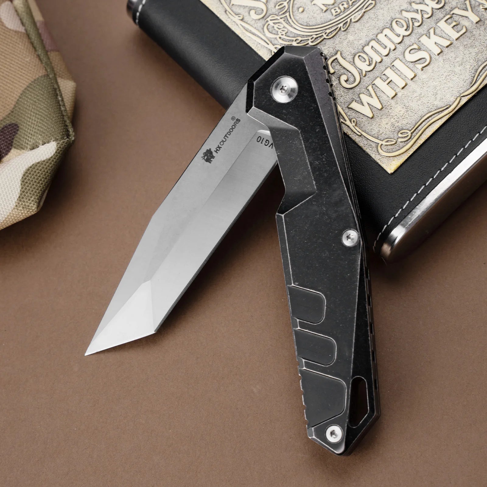 RAPIDR ESPONSE Pocket Knife | Frame Lock | 3.58" Stonewash VG10 Blade | Titanium Alloy Handle | HX OUTDOORS ZD-003