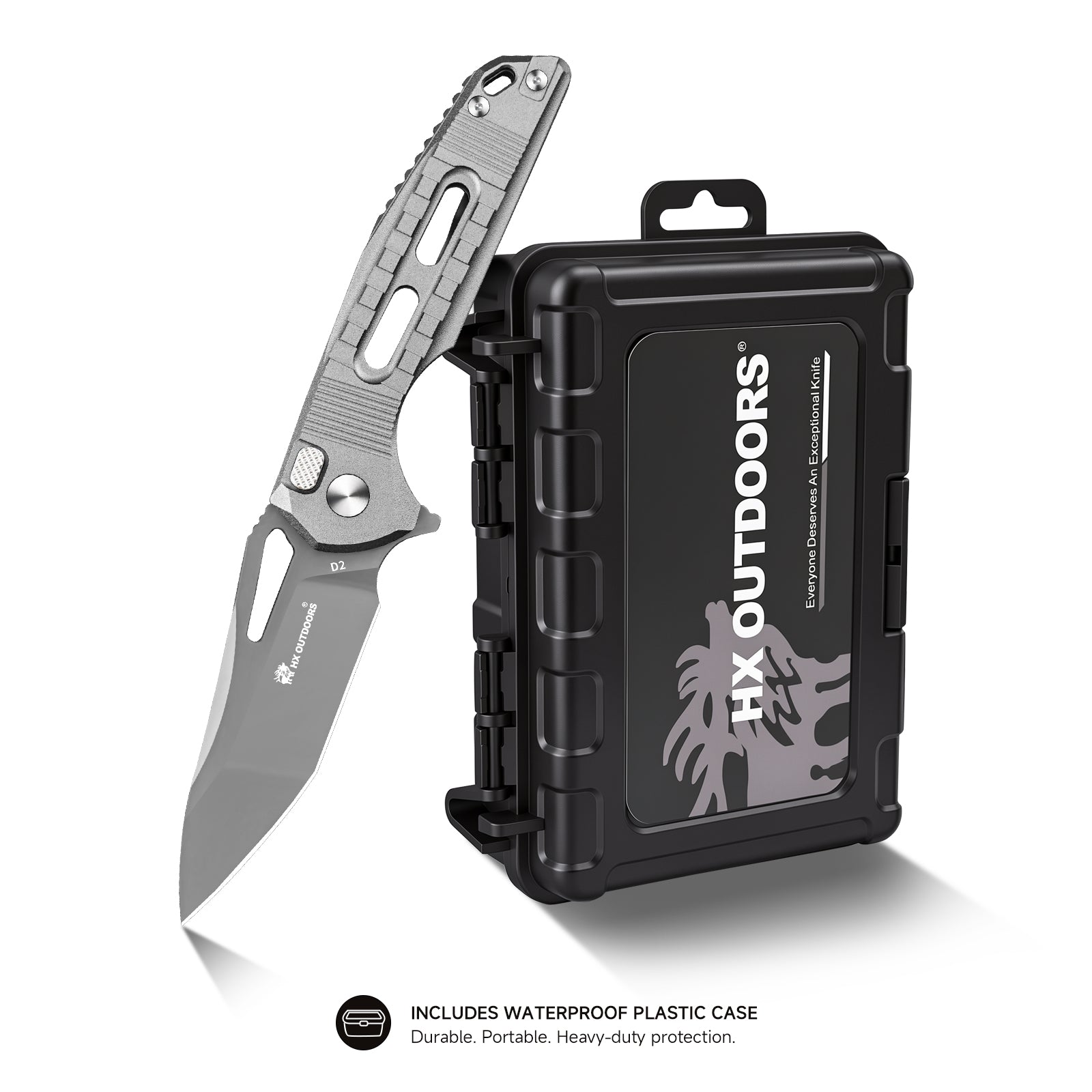 ROCK ONYX D2 Aluminum | EDC Button Lock Pocket Knife
