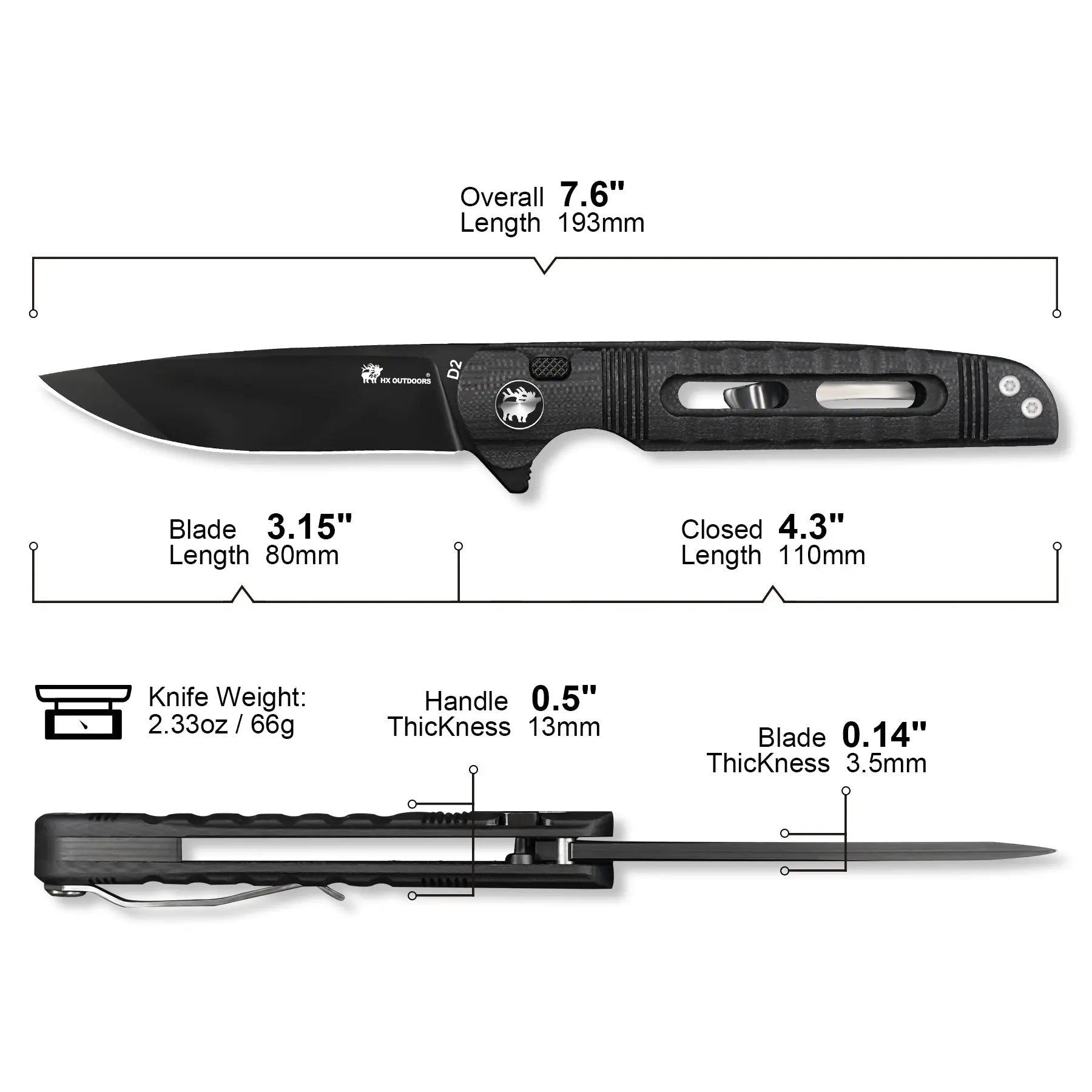 Pocket Knife HX OUTDOORS DARK MASTER 3.15" D2 G10 BUTTON LOCK Tactical Folding Knife Camping, Hunting, And Outdoors ZD-112B from HX OUTDOORS