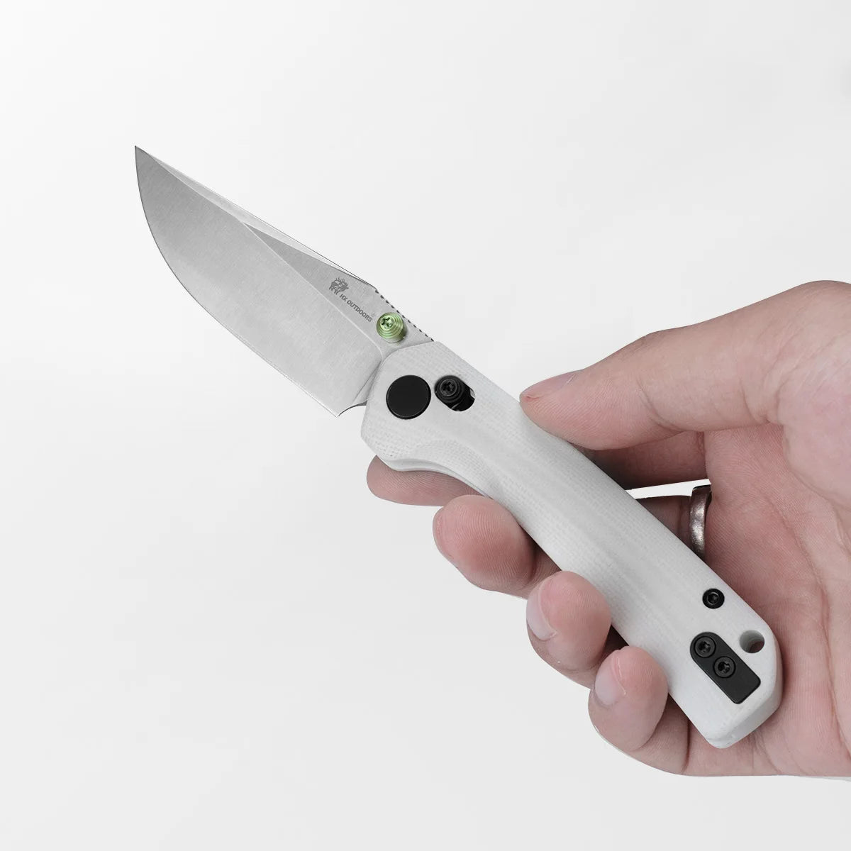 COOL KID Pocket Knife | Crossbar Lock | 3.35" 14C28N Blade | White G10 Handle | HX OUTDOORS ZD-122S