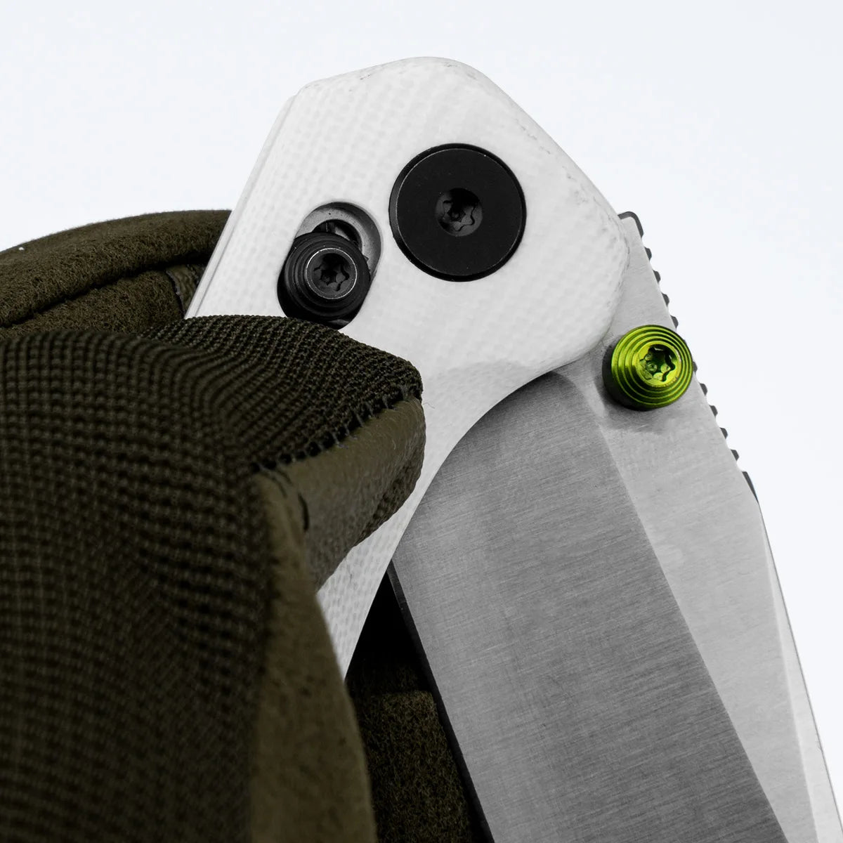 COOL KID 14C28N Blade White G10 Handle | EDC Crossbar Lock Pocket