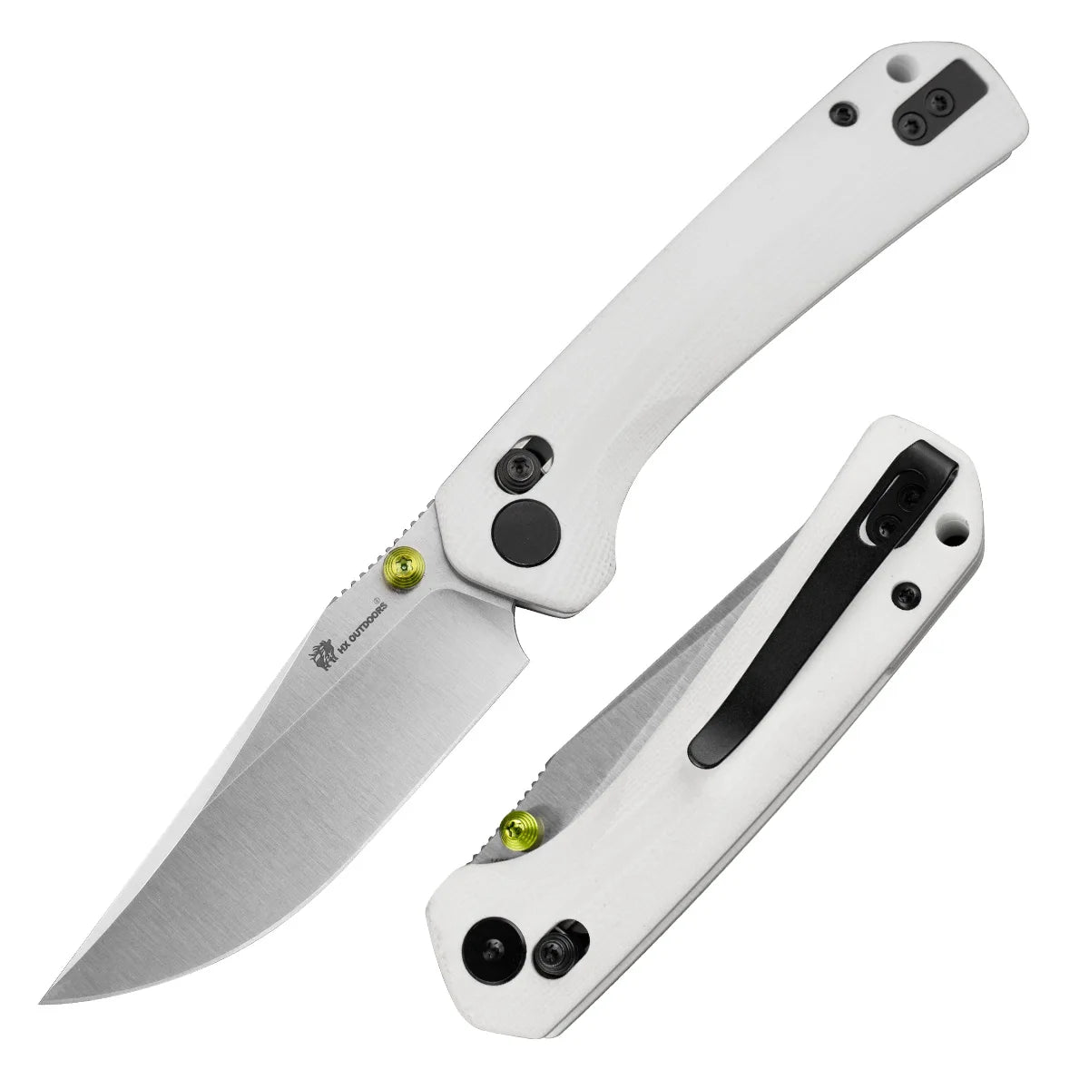 COOL KID Pocket Knife | Crossbar Lock | 3.35" 14C28N Blade | White G10 Handle | HX OUTDOORS ZD-122S
