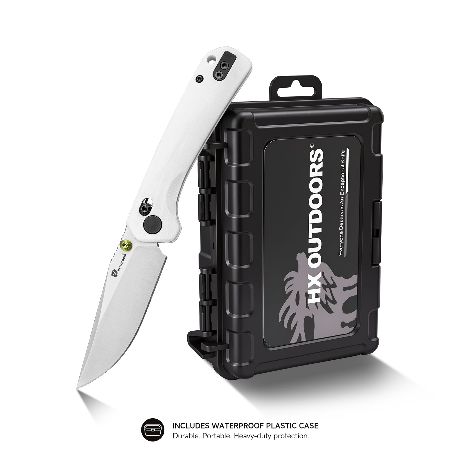 COOL KID Pocket Knife | Crossbar Lock | 3.35" 14C28N Blade | White G10 Handle | HX OUTDOORS ZD-122S
