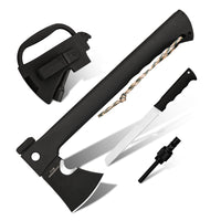 HX OUTDOORS CAMPFORGE | Hatchet | 14" Overall Length | 3Cr13 Blade | BLACK Nylon Fiber Handle | FT-08 ROCK OBSIDIAN